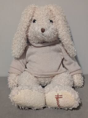 Harrods London Lop Eared Bunny Plush Cream Rabbit Soft Pink Knit Sweater
